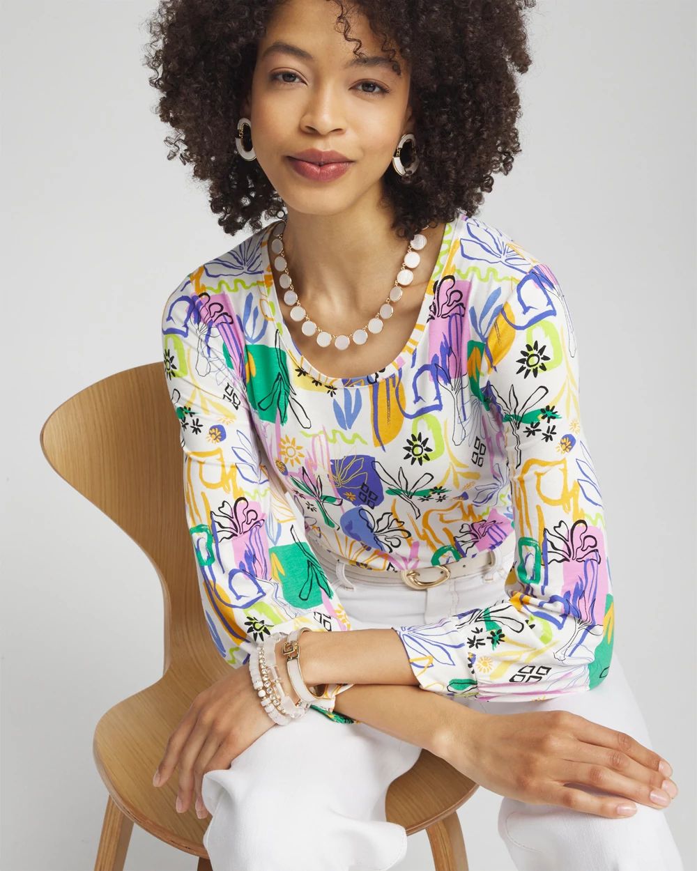Touch of Cool™ Surreal Smock Sleeve Tee | Chico's